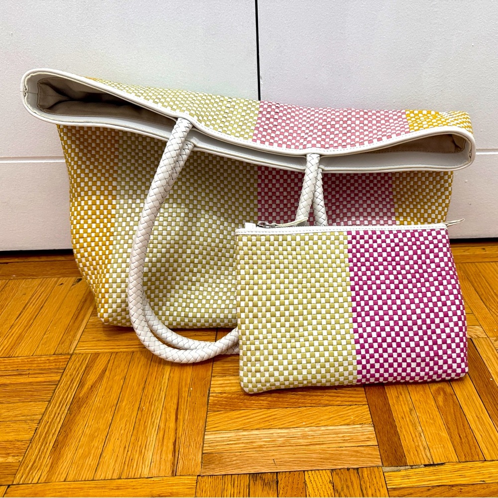 Roller Rabbit Faux Leather Tote and Wallet